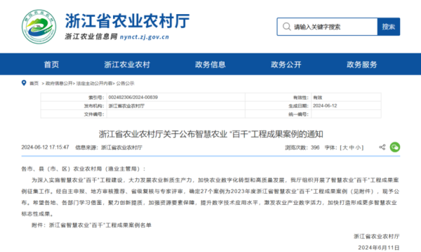 2023年度浙江省智慧農(nóng)業(yè)“百千”工程成果案例公布！托普云農(nóng)4大案例成功入選